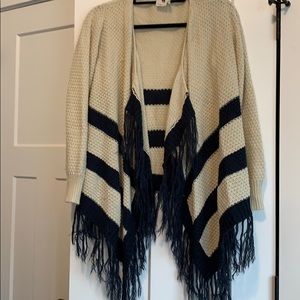 Long sleeve fringe cardigan